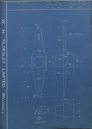 F.A Fitton & Son (1931) LTD 12203  WH Tildesley Forging Technical Drawing