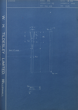 F.A Fitton & Son (1931) LTD 12272  WH Tildesley Forging Technical Drawing