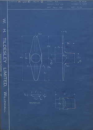 F.A Fitton & Son (1931) LTD 9RF  WH Tildesley Forging Technical Drawing