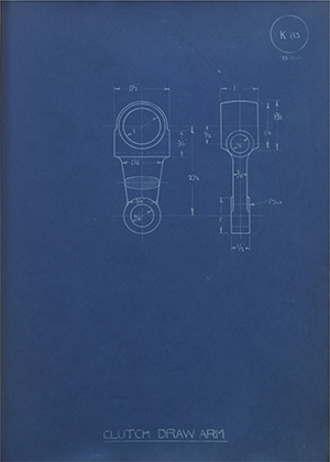 F.J Hawkins & Co Ltd Clutch Draw Arm WH Tildesley Forging Technical Drawing