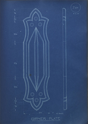 Fisher & Ludlow Corner Plate WH Tildesley Forging Technical Drawing