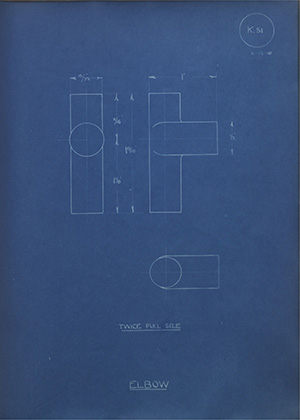 Fisher & Ludlow Elbow WH Tildesley Forging Technical Drawing