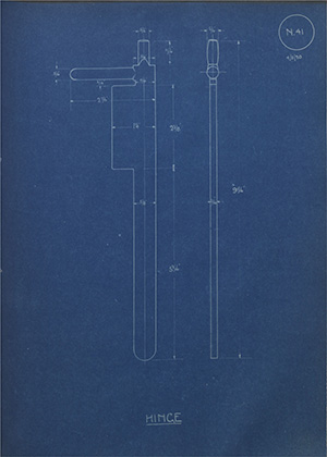 Fisher & Ludlow Hinge WH Tildesley Forging Technical Drawing