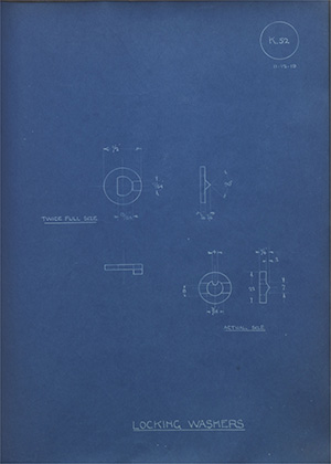 Fisher & Ludlow Locking Washers WH Tildesley Forging Technical Drawing