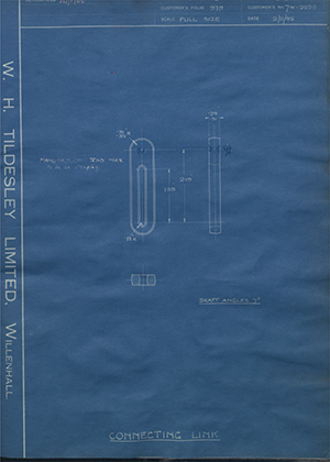 Ford Motor Co - Henry Ford Sons - Fordson 7W-2525 Connecting Link WH Tildesley Forging Technical Drawing