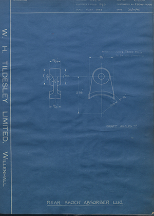 Ford Motor Co - Henry Ford Sons - Fordson E83W-4026 Rear Shock Absorber Lug WH Tildesley Forging Technical Drawing