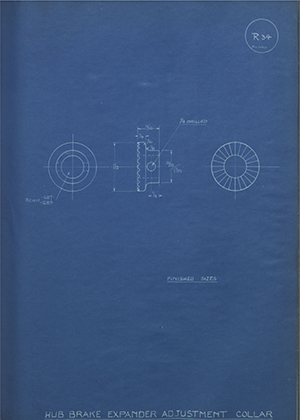 Ford Motor Co - Henry Ford Sons - Fordson  Hub Brake Expander Adjustment Collar WH Tildesley Forging Technical Drawing