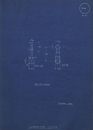 Ford Motor Co - Henry Ford Sons - Fordson T-1896-B Vaporizer Lever WH Tildesley Forging Technical Drawing