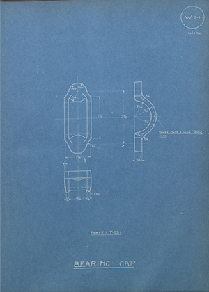 Ford Motor Co - Henry Ford Sons - Fordson T-321 Bearing Cap WH Tildesley Forging Technical Drawing