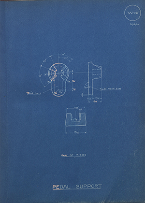 Ford Motor Co - Henry Ford Sons - Fordson T-4325 Pedal Support WH Tildesley Forging Technical Drawing