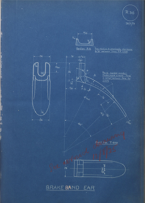 Ford Motor Co - Henry Ford Sons - Fordson T-839 Brake Band Ear WH Tildesley Forging Technical Drawing