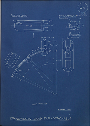 Ford Motor Co - Henry Ford Sons - Fordson T-850-B Transmission Band Ear - Detachable WH Tildesley Forging Technical Drawing