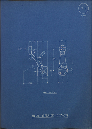 Ford Motor Co - Henry Ford Sons - Fordson T-864 Hub Brake Lever WH Tildesley Forging Technical Drawing