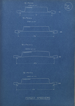 Forged Knockers WH Tildesley Forging Technical Drawing