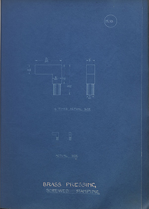 G.R Smithson & Sons Brass Pressing WH Tildesley Forging Technical Drawing