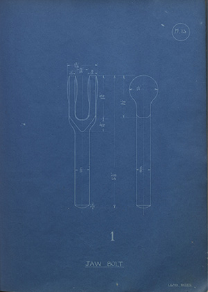 George Whitehouse Limited Jaw Bolt WH Tildesley Forging Technical Drawing