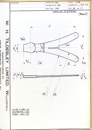 George Wright & Sons L/157MA  WH Tildesley Forging Technical Drawing