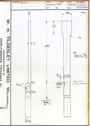 George Wright & Sons L218/31/56  WH Tildesley Forging Technical Drawing