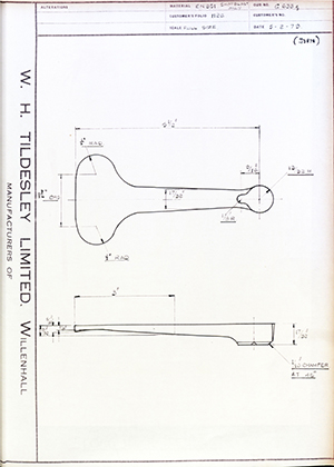 George Wright & Sons   WH Tildesley Forging Technical Drawing