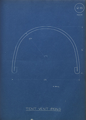 Gregory & Hephrun Ltd Tent Vent Irons WH Tildesley Forging Technical Drawing