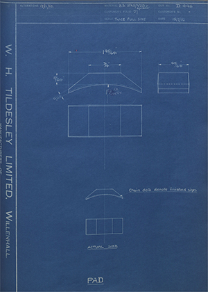 H Frost & Company  Pad WH Tildesley Forging Technical Drawing