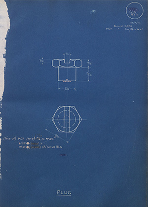 H.E Rudge & Company 37 Plug WH Tildesley Forging Technical Drawing