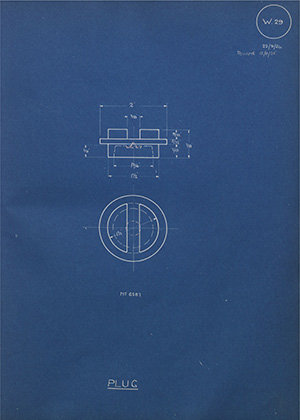 H.E Rudge & Company 6587 Plug WH Tildesley Forging Technical Drawing