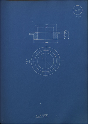 H.E Rudge & Company Flange WH Tildesley Forging Technical Drawing