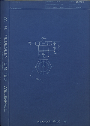 H.E Rudge & Company  Hexagon Plug - 3/4