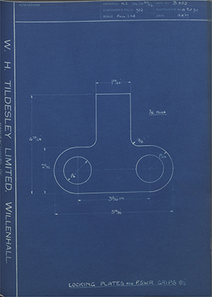 H.M Admiralty 131 Patt 710 Locking Plates F.S.W.R Grips 6 1/2