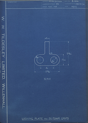 H.M Admiralty 139/143 Patt 718 Locking Plate for F.S.W.R Grips 2 1/2
