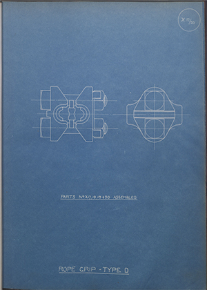 H.M Admiralty Parts No X17,18,19,20 Assembled Rope Grip Type D WH Tildesley Forging Technical Drawing