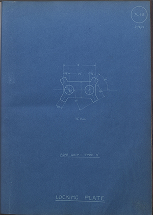 H.M Admiralty Rope Grip Type 'D' Locking Plate WH Tildesley Forging Technical Drawing