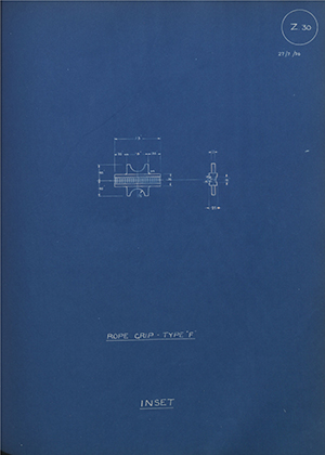 H.M Admiralty Rope Grip - Type 'F' Inset WH Tildesley Forging Technical Drawing