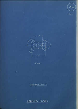 H.M Admiralty Rope Grip - Type 'F' Locking Plate WH Tildesley Forging Technical Drawing