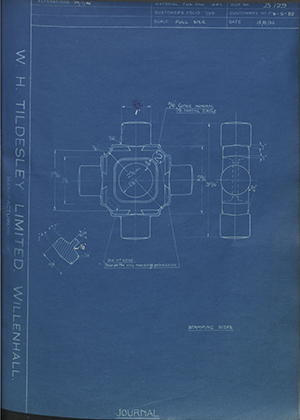 Hardy Spicer F3-5-82 Journal WH Tildesley Forging Technical Drawing