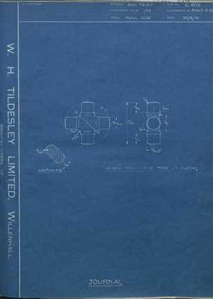 Hardy Spicer FK05-5-GB Journal WH Tildesley Forging Technical Drawing