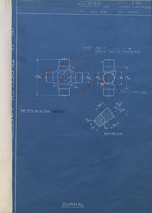 Hardy Spicer FK1-5-GB53 Journal WH Tildesley Forging Technical Drawing