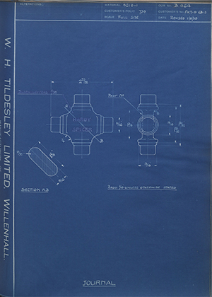 Hardy Spicer FK2-5-GB13 Journal WH Tildesley Forging Technical Drawing