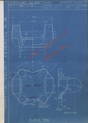 Hardy Spicer FK3-2-GB21 Flange Yoke WH Tildesley Forging Technical Drawing