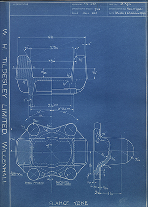 Hardy Spicer FK3-2-GB21 Flange Yoke WH Tildesley Forging Technical Drawing