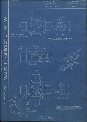 Hardy Spicer FK3-5-GB123 Journal WH Tildesley Forging Technical Drawing