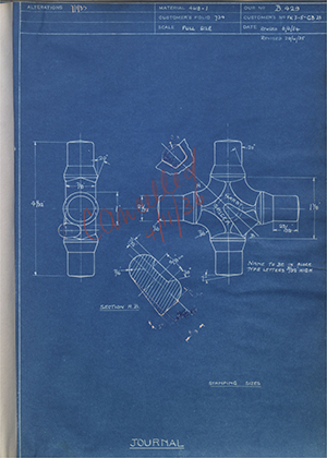 Hardy Spicer FK3-5-GB23 Journal WH Tildesley Forging Technical Drawing