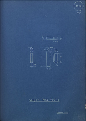 Harris H. B Saddle Bar - Small WH Tildesley Forging Technical Drawing