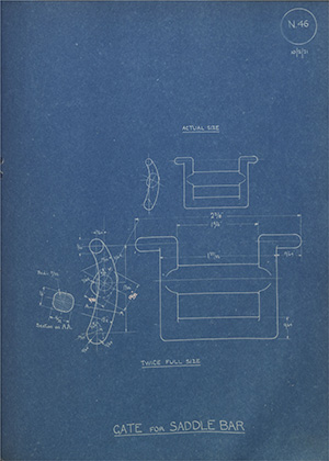 Herbert Fox & Co Ltd Gate for Saddle Bar WH Tildesley Forging Technical Drawing