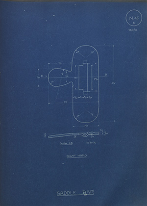 Herbert Fox & Co Ltd Saddle Bar - Right Hand WH Tildesley Forging Technical Drawing