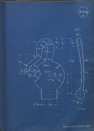 Hook Plate - Left Hand WH Tildesley Forging Technical Drawing