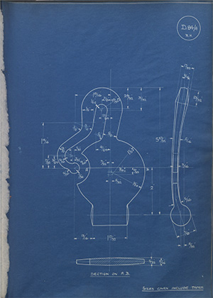 Hook Plate - Right Hand WH Tildesley Forging Technical Drawing