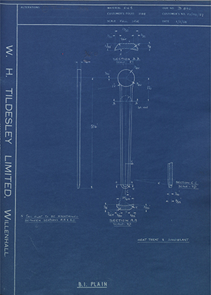 Hugh Steeper LTD FO/M8/27 BI Plain WH Tildesley Forging Technical Drawing