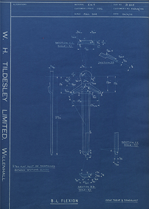 Hugh Steeper LTD FO/M8/44 BI Flexion WH Tildesley Forging Technical Drawing